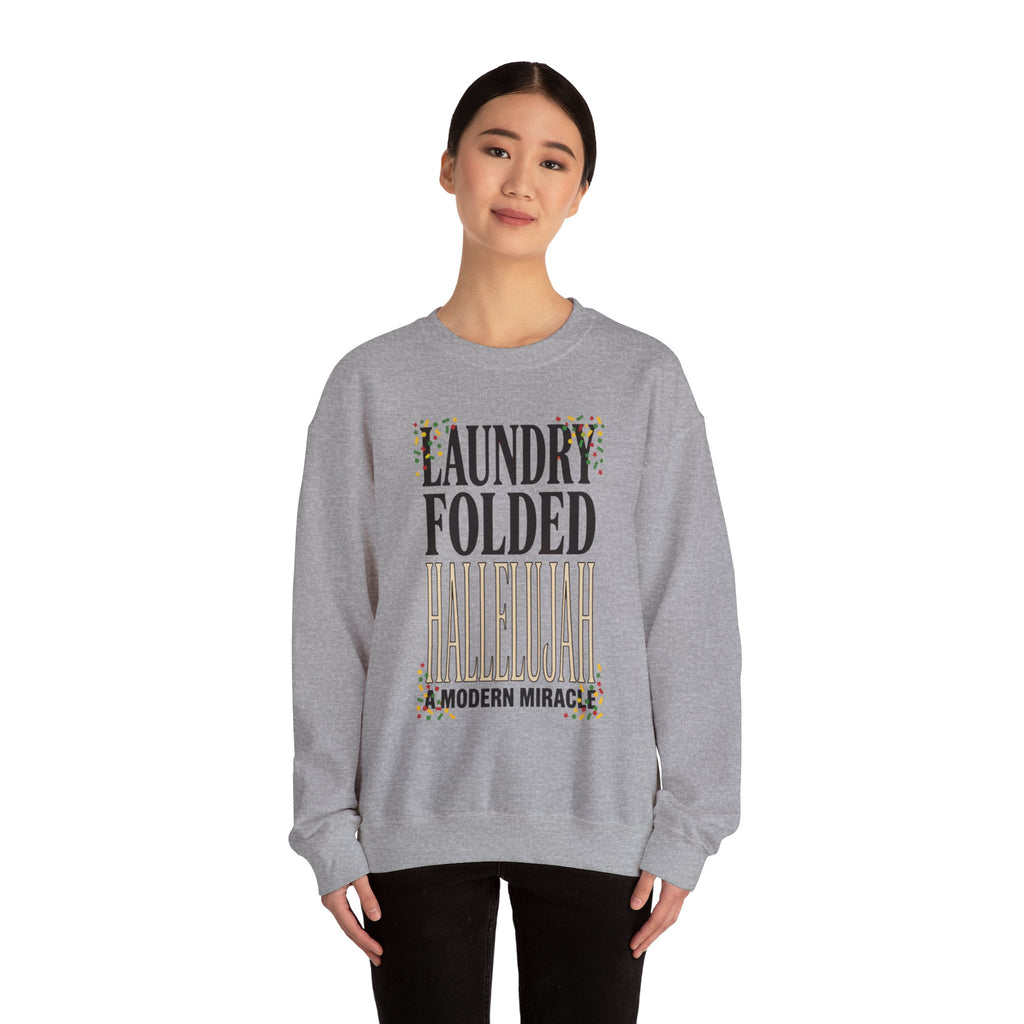 Laundry Folded Hallelujah Sweatshirt | Everything Hallelujah, Cozy Typography