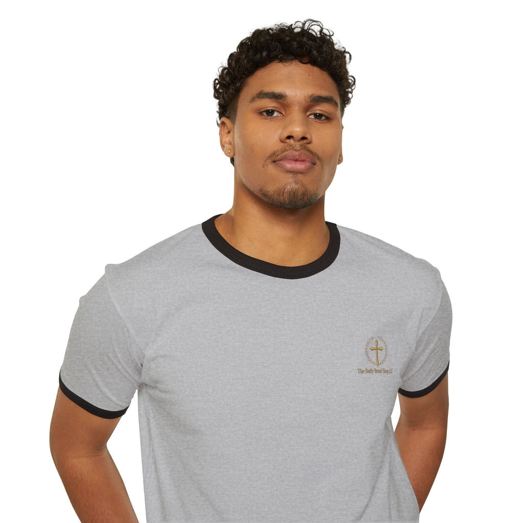Introducing God Cross Ringer T-Shirt – Faith-Based Vintage Style