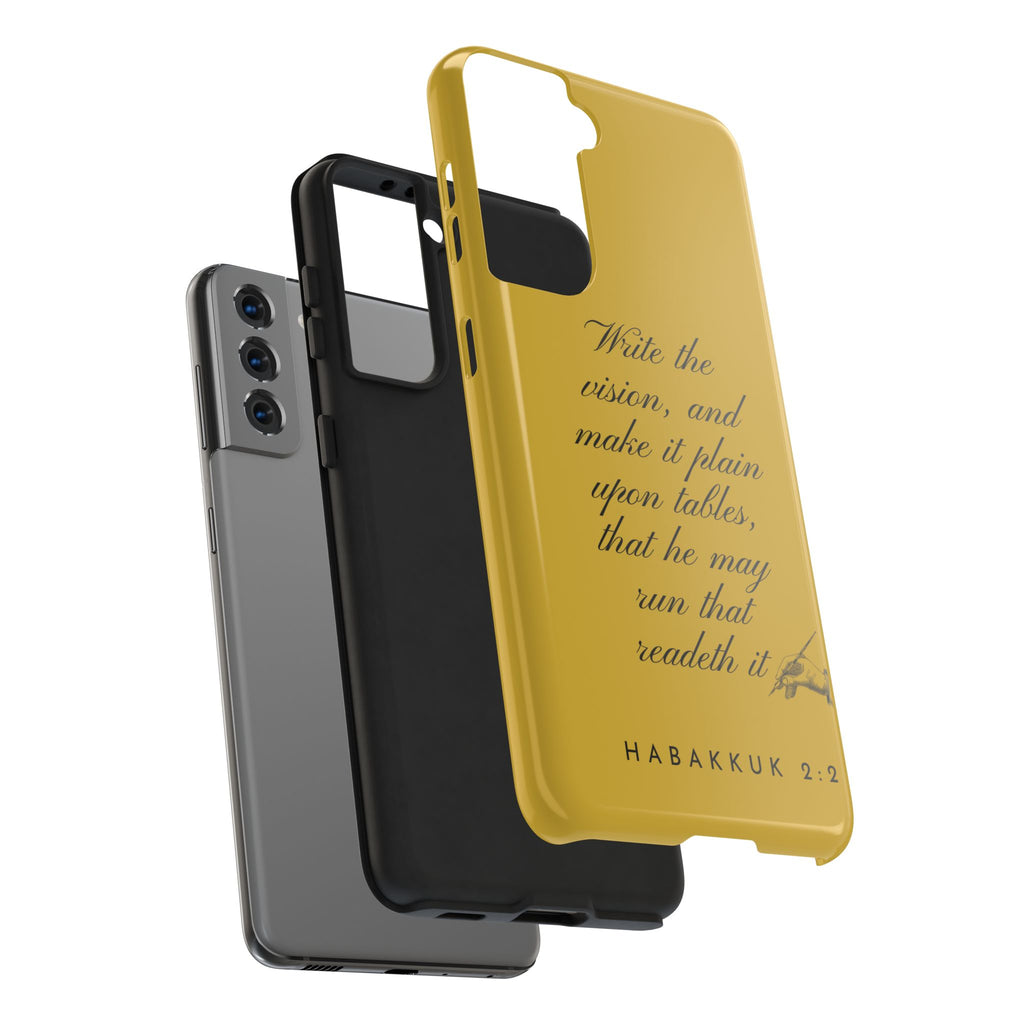 Habakkuk 2:2 Scriptural Tough Phone Case — "Write the vision" Christian Phone Cover