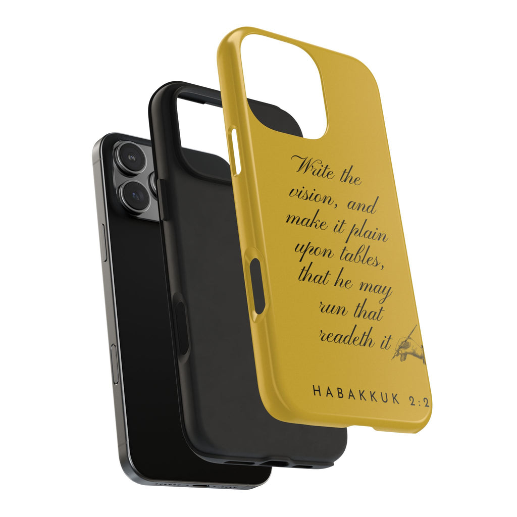 Habakkuk 2:2 Scriptural Tough Phone Case — "Write the vision" Christian Phone Cover