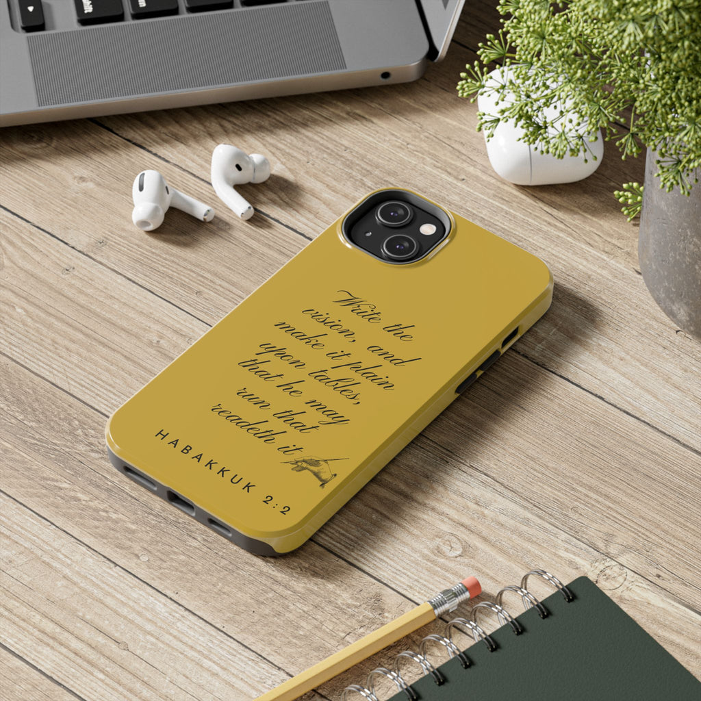Habakkuk 2:2 Scriptural Tough Phone Case — "Write the vision" Christian Phone Cover