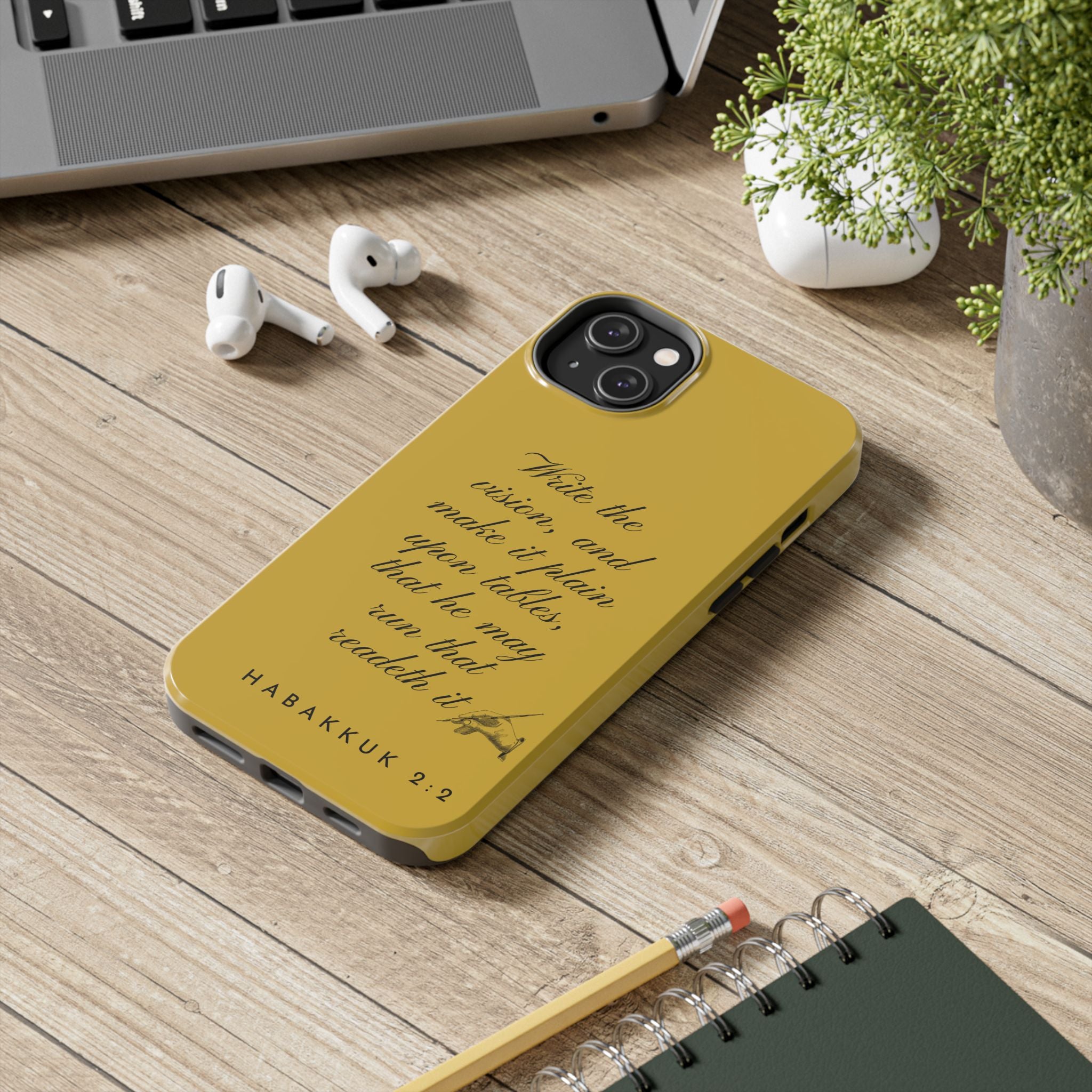 Habakkuk 2:2 Scriptural Tough Phone Case — "Write the vision" Christian Phone Cover
