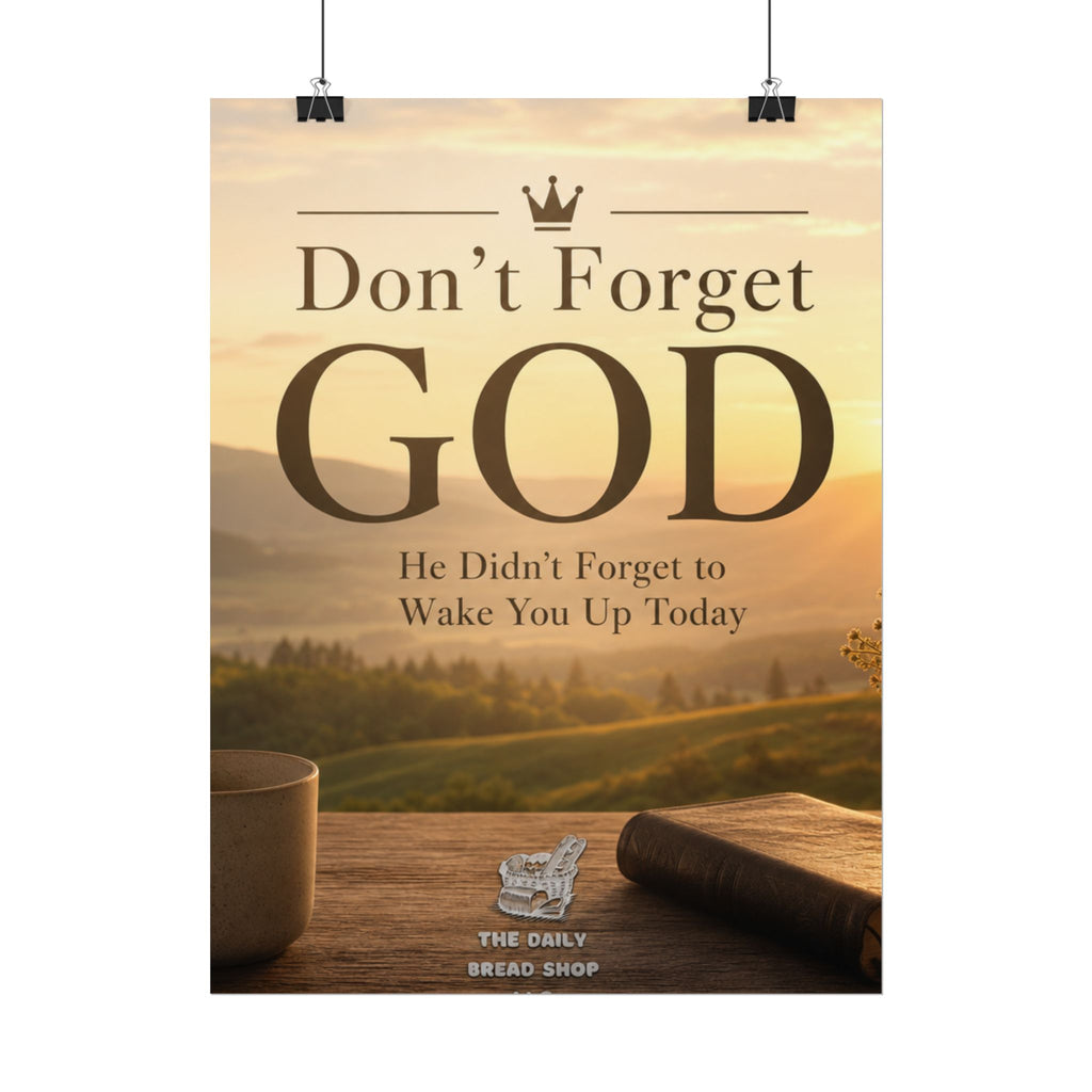 Don’t Forget God Rolled Poster — Inspirational Christian Wall Art (He Didn’t Forget to Wake You Up Today)