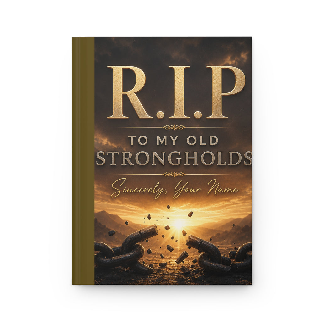 Hardcover Journal — "R.I.P. to My Old Strongholds" Inspirational Christian Prayer Journal