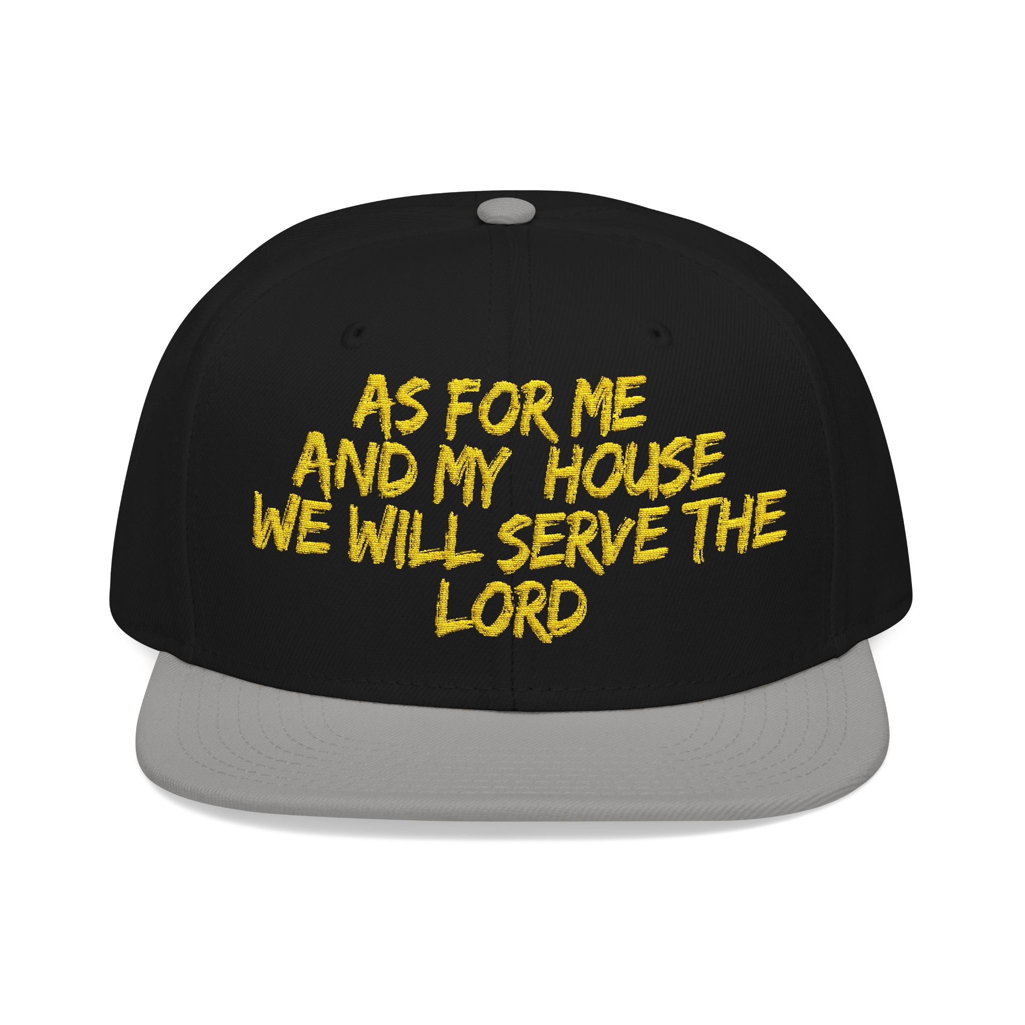 Embroidered Snapback Hat — “As For Me And My House, We Will Serve the Lord” Streetwear Cap
