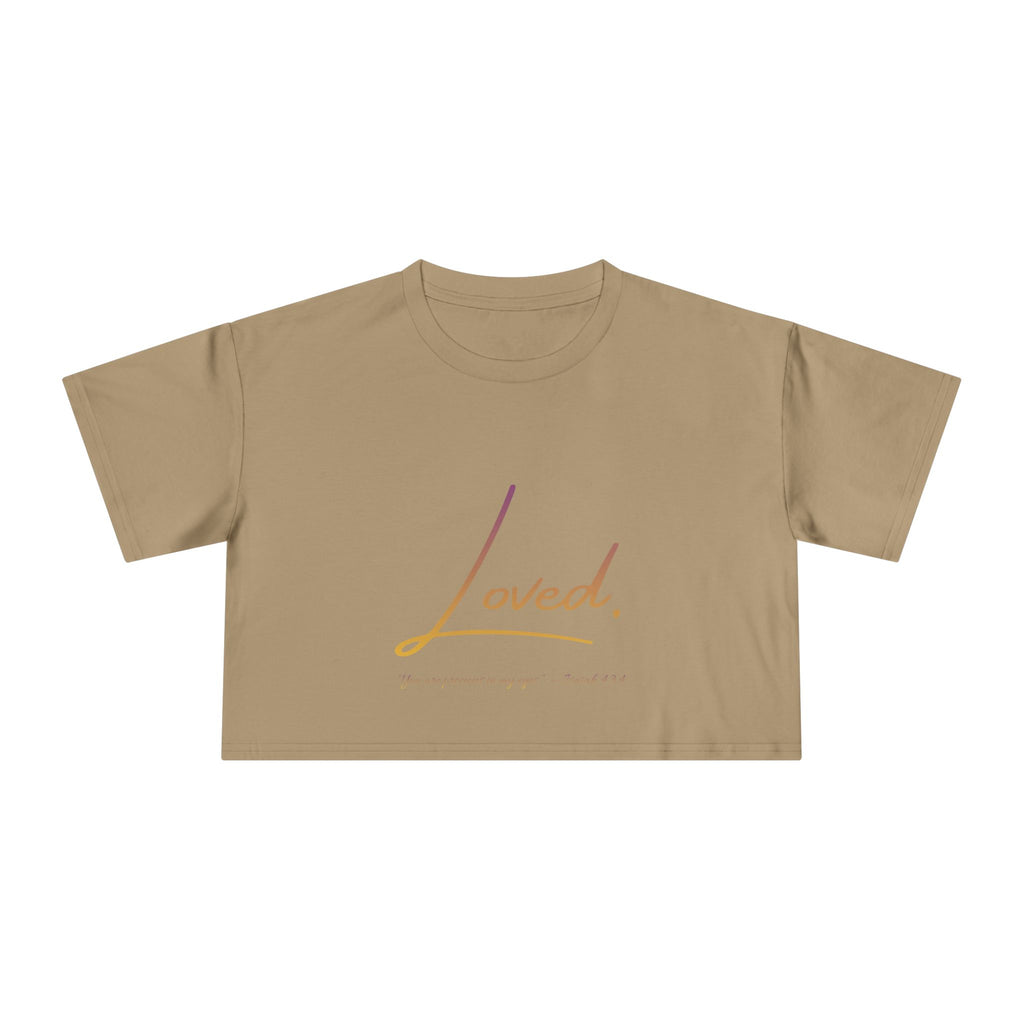 Loved Crop Tee — Christian Faith Message Women’s Cropped Shirt