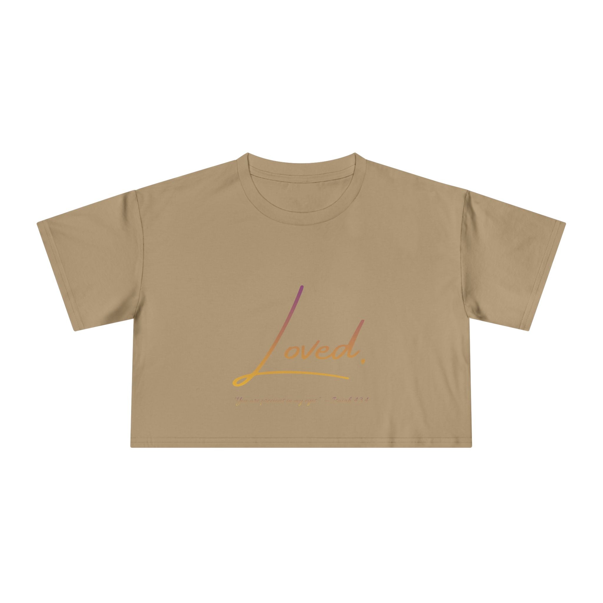 Loved Crop Tee — Christian Faith Message Women’s Cropped Shirt