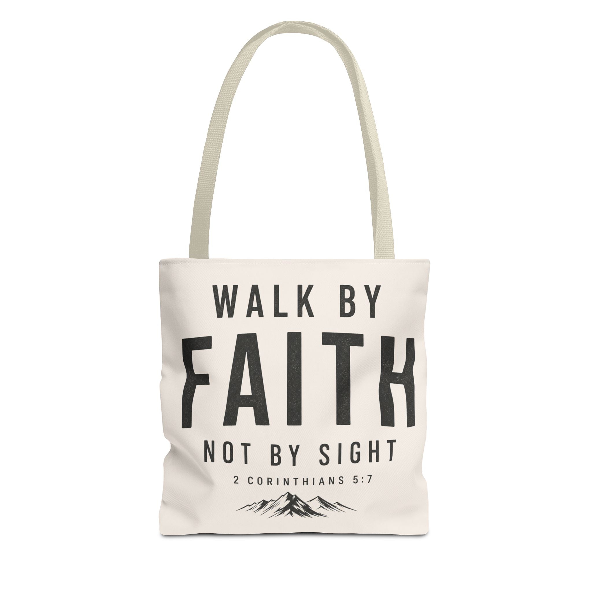 Faith Tote Bag — "Walk by Faith, Not by Sight" Inspirational Scripture Tote