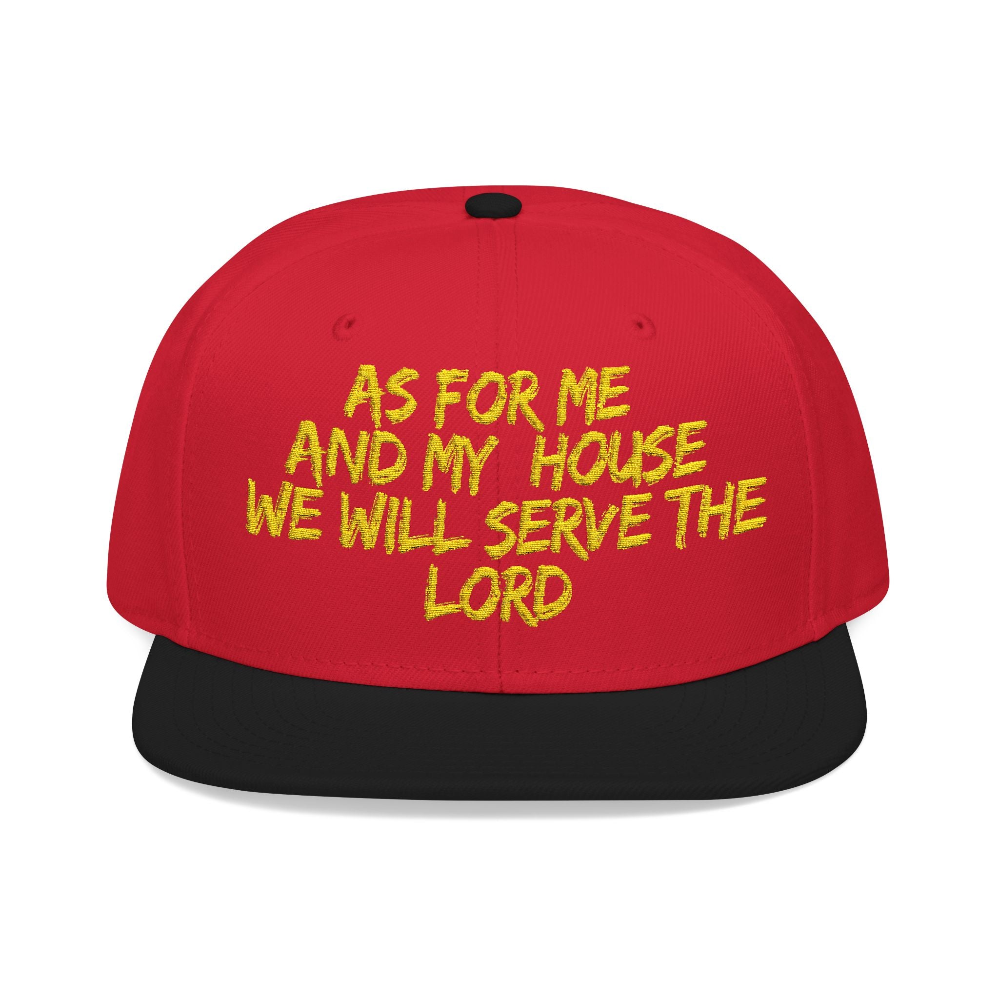 Embroidered Snapback Hat — “As For Me And My House, We Will Serve the Lord” Streetwear Cap