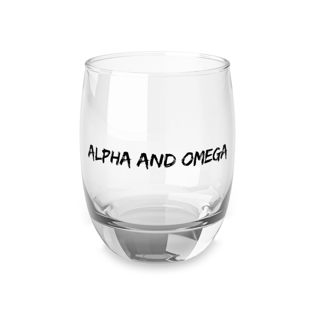 Alpha and Omega Whiskey Glass — Religious Script Rocks Glass, Faith Gift for Him (Customizable)