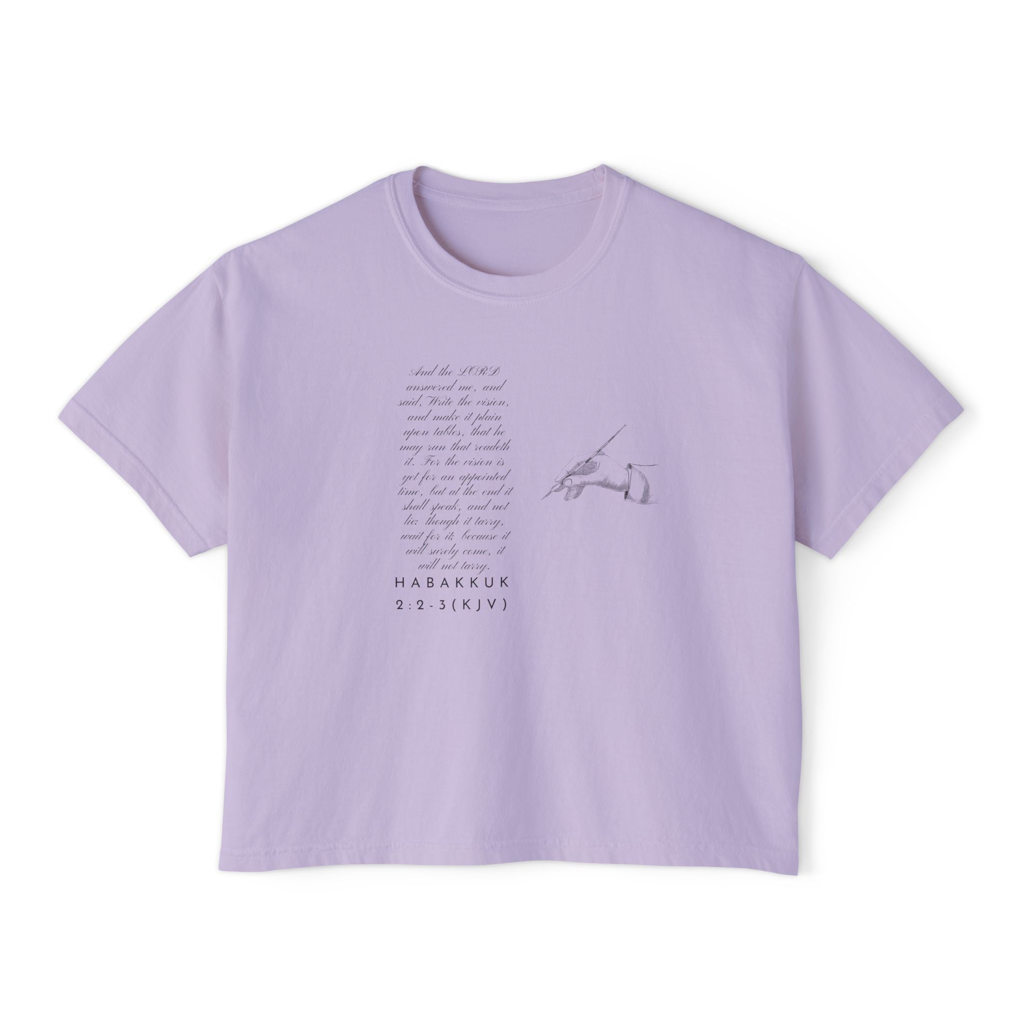 Women's Christian Boxy Tee — Write the Vision and Make it Plain (KJV)