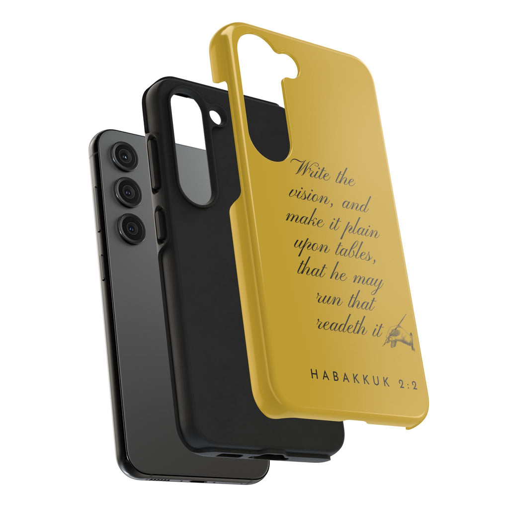 Habakkuk 2:2 Scriptural Tough Phone Case — "Write the vision" Christian Phone Cover