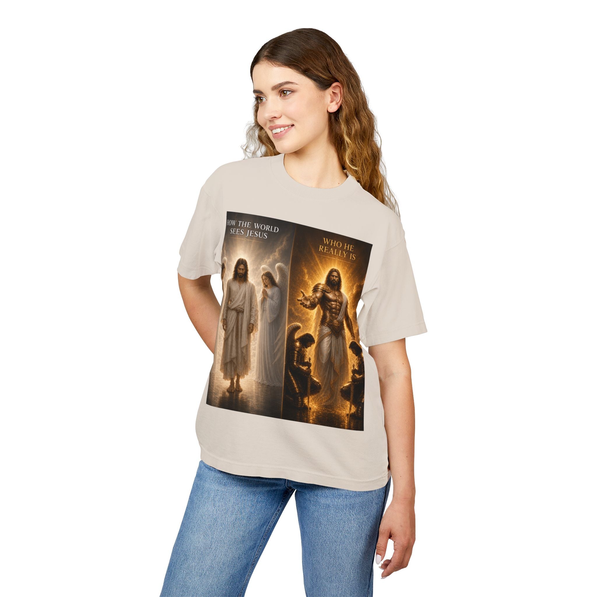 Faith Contrast T‑Shirt — "How the World Sees vs Who He Really Is" Inspirational Tee