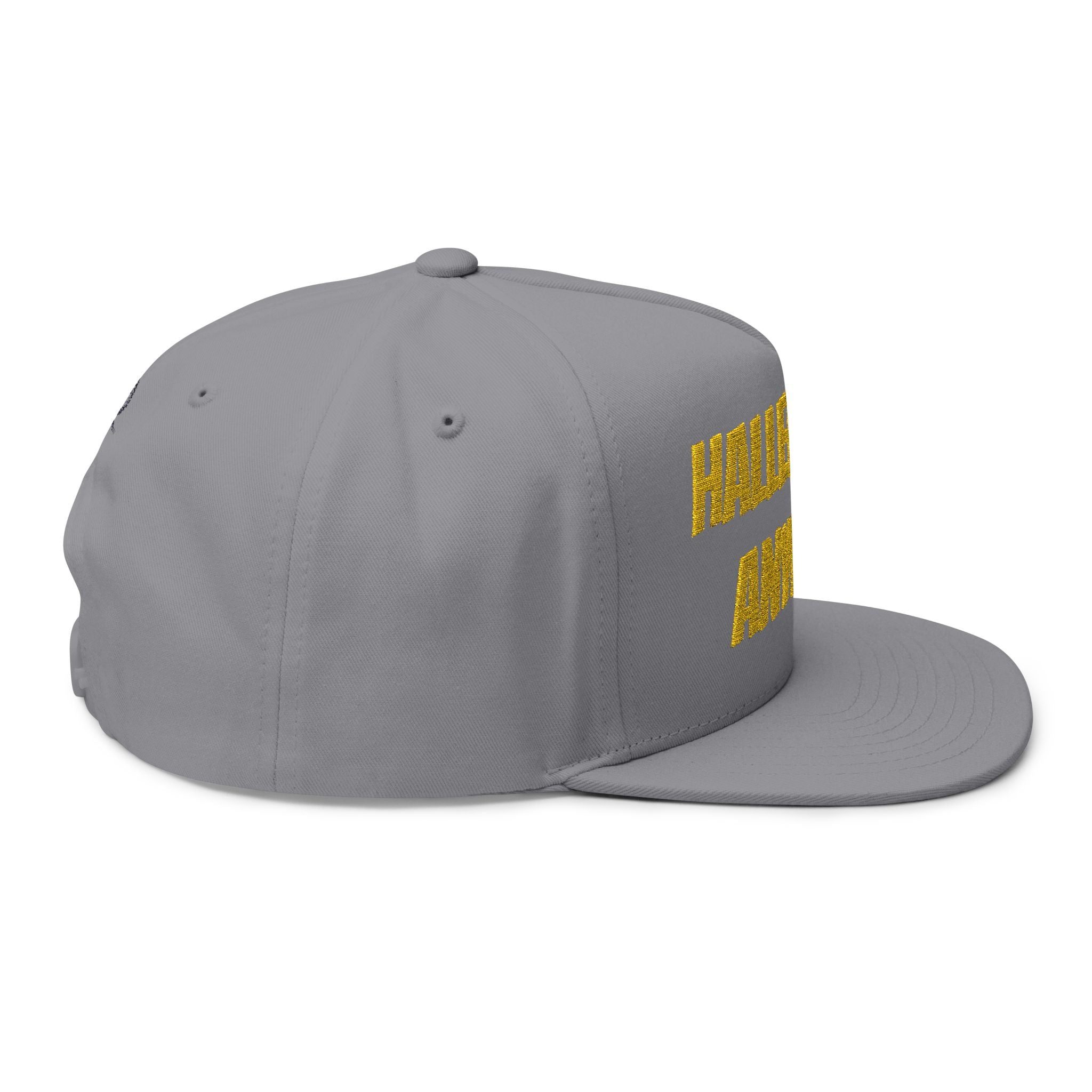 Hallelujah Anyway Flat Bill Cap — Embroidered Christian Snapback