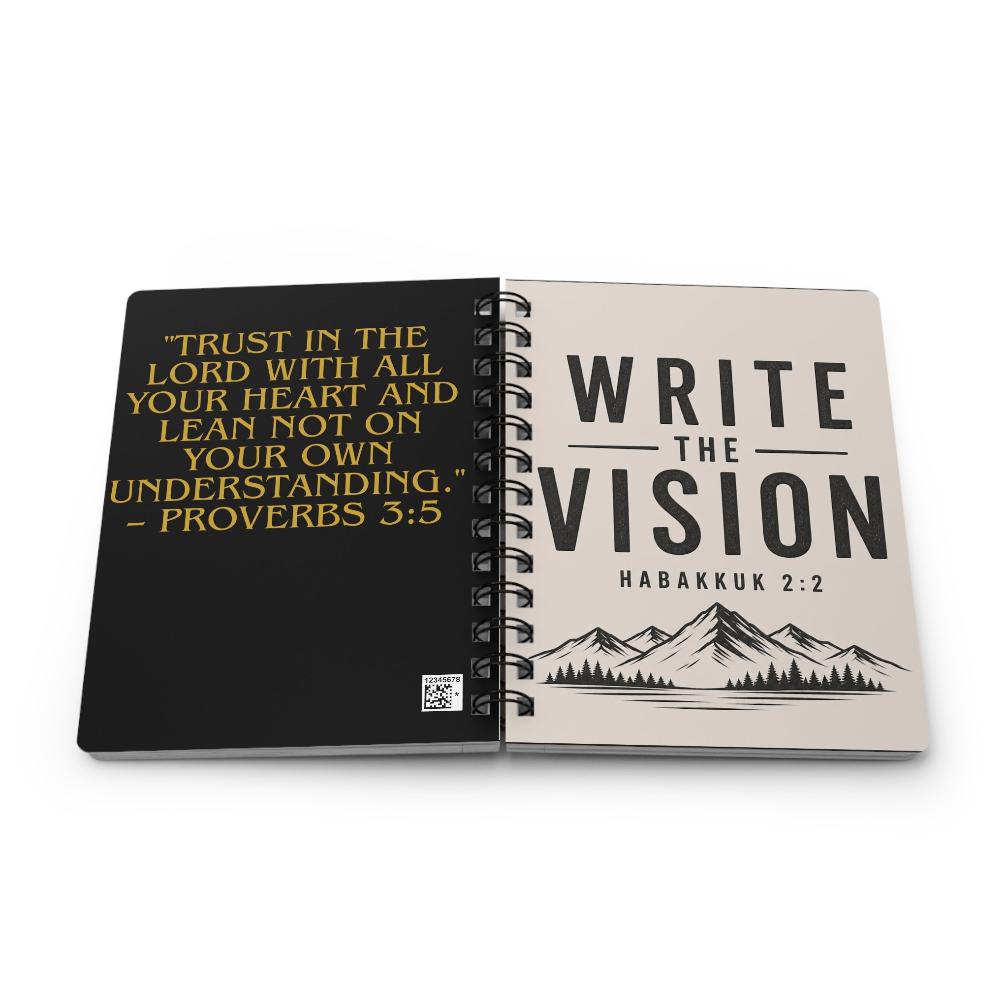 Spiral Journal — "Write the Vision" & Proverbs 3:5 Inspirational Notebook