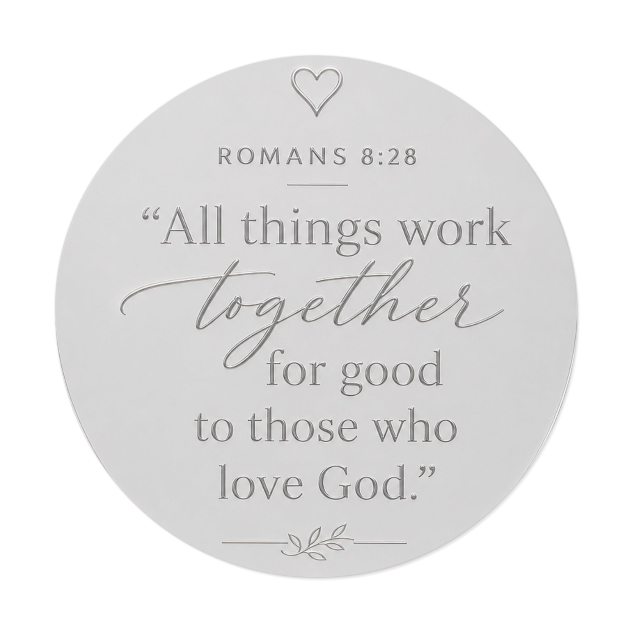 Romans 8:28 Round Vinyl Sticker — "All Things Work Together" Inspirational Christian Decal