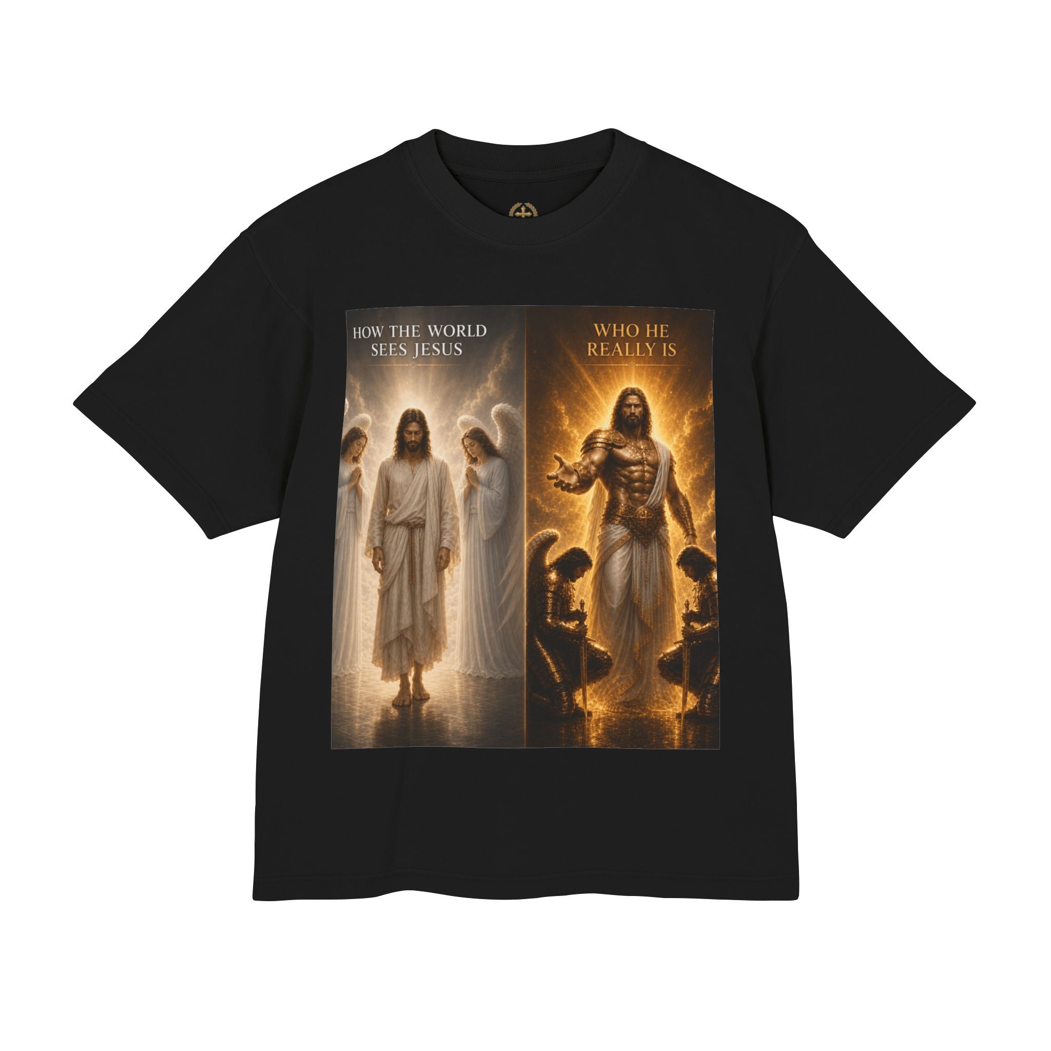 Faith Contrast T‑Shirt — "How the World Sees vs Who He Really Is" Inspirational Tee