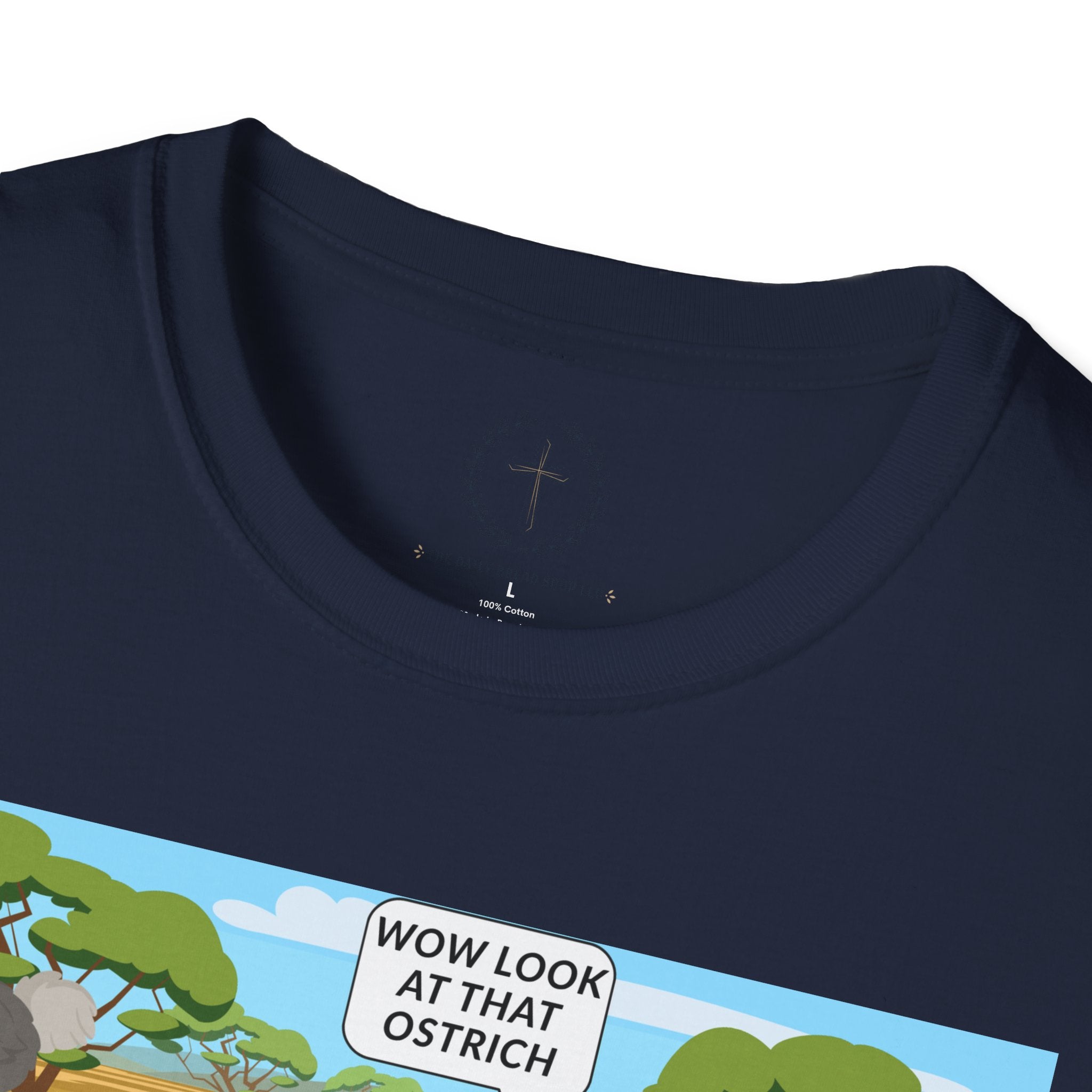 T-Shirt — Funny Biblical Ostrich Comic (Habakkuk 2:2-3)