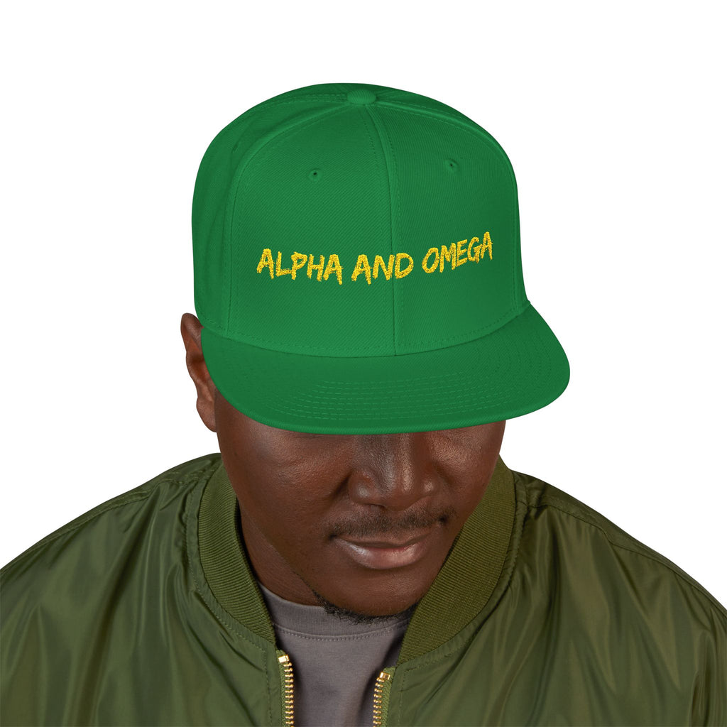 Embroidered "Alpha and Omega" Snapback Hat - Streetwear Trucker Cap