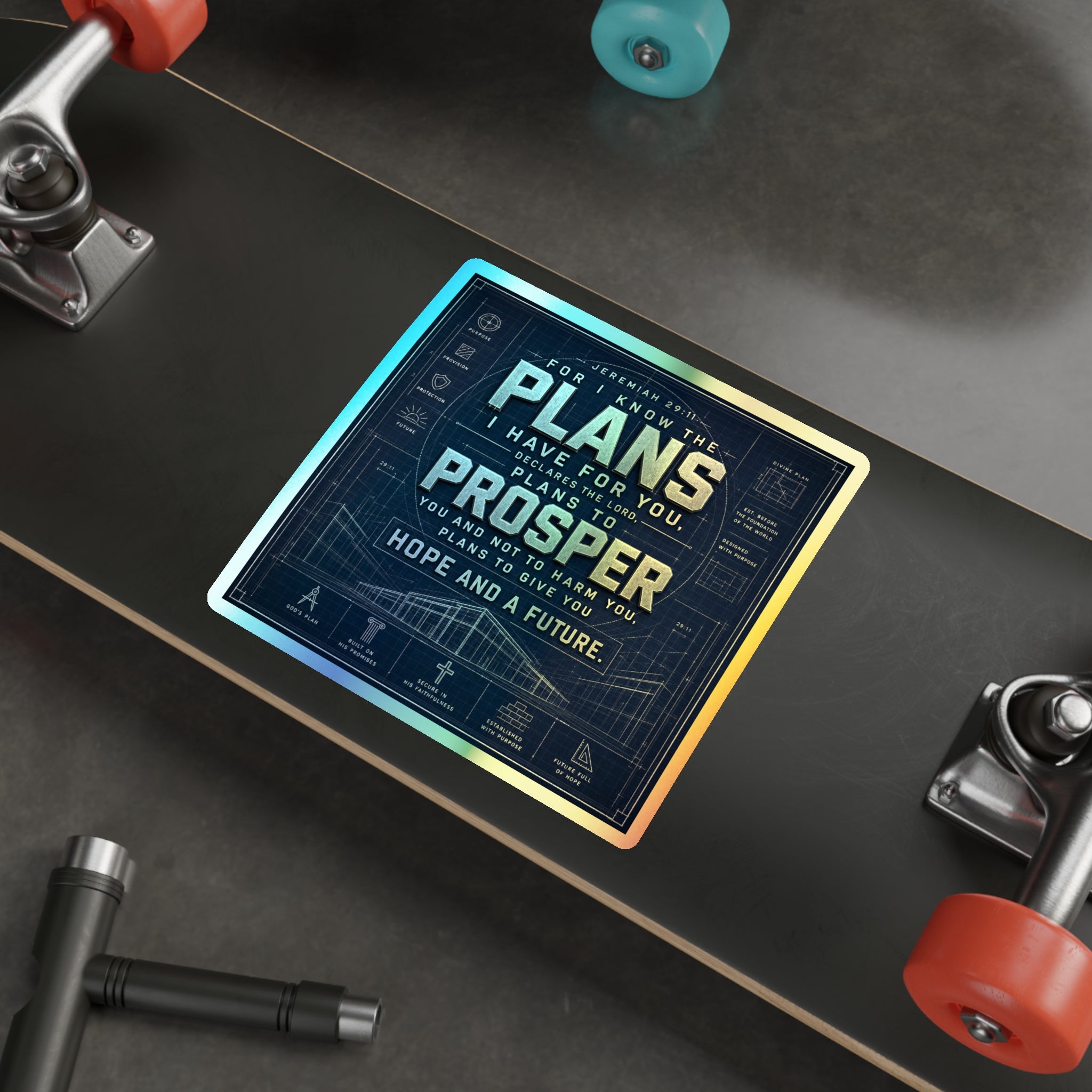 Holographic 'Plans to Prosper' Die-Cut Sticker — Jeremiah 29:11 Inspirational Faith Sticker