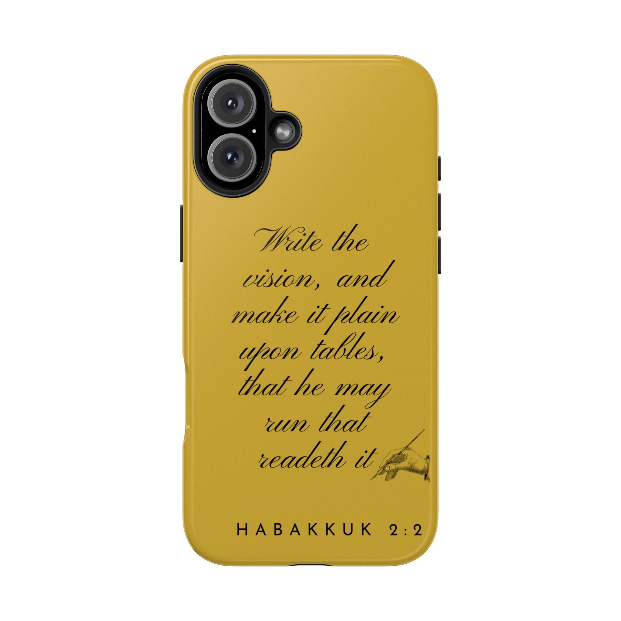 Habakkuk 2:2 Scriptural Tough Phone Case — "Write the vision" Christian Phone Cover