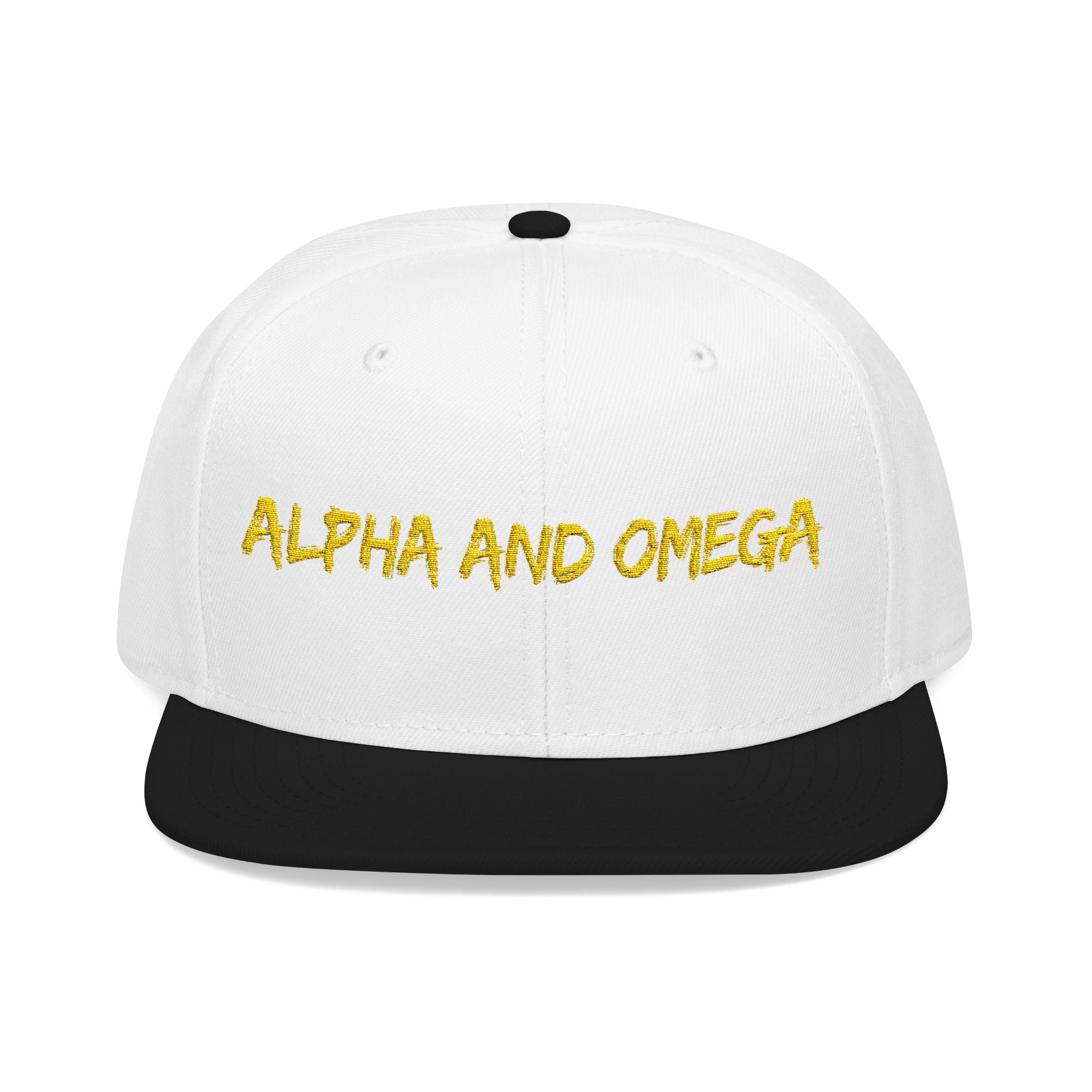 Embroidered "Alpha and Omega" Snapback Hat - Streetwear Trucker Cap