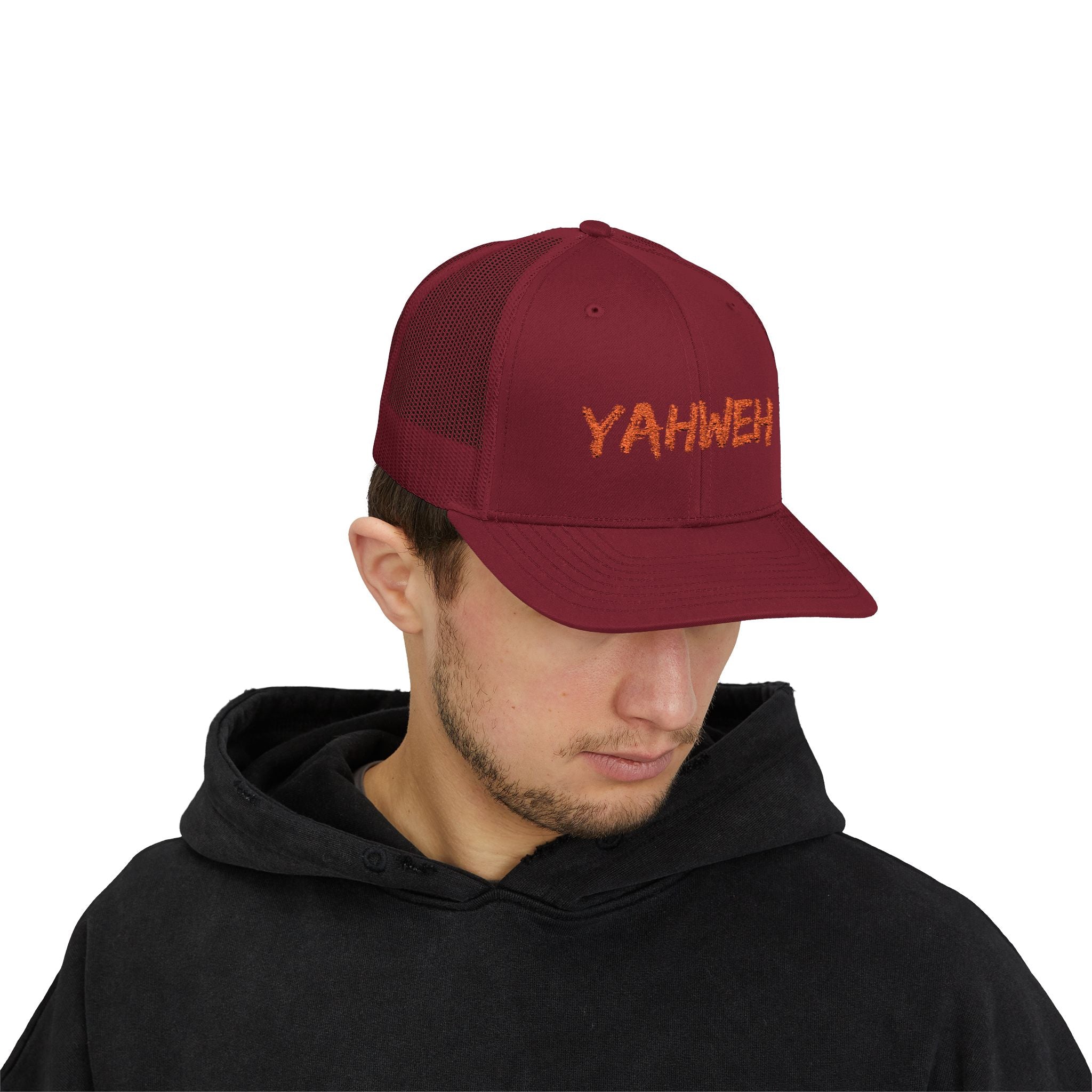 Yahweh Embroidered Trucker Cap (Mesh Back)