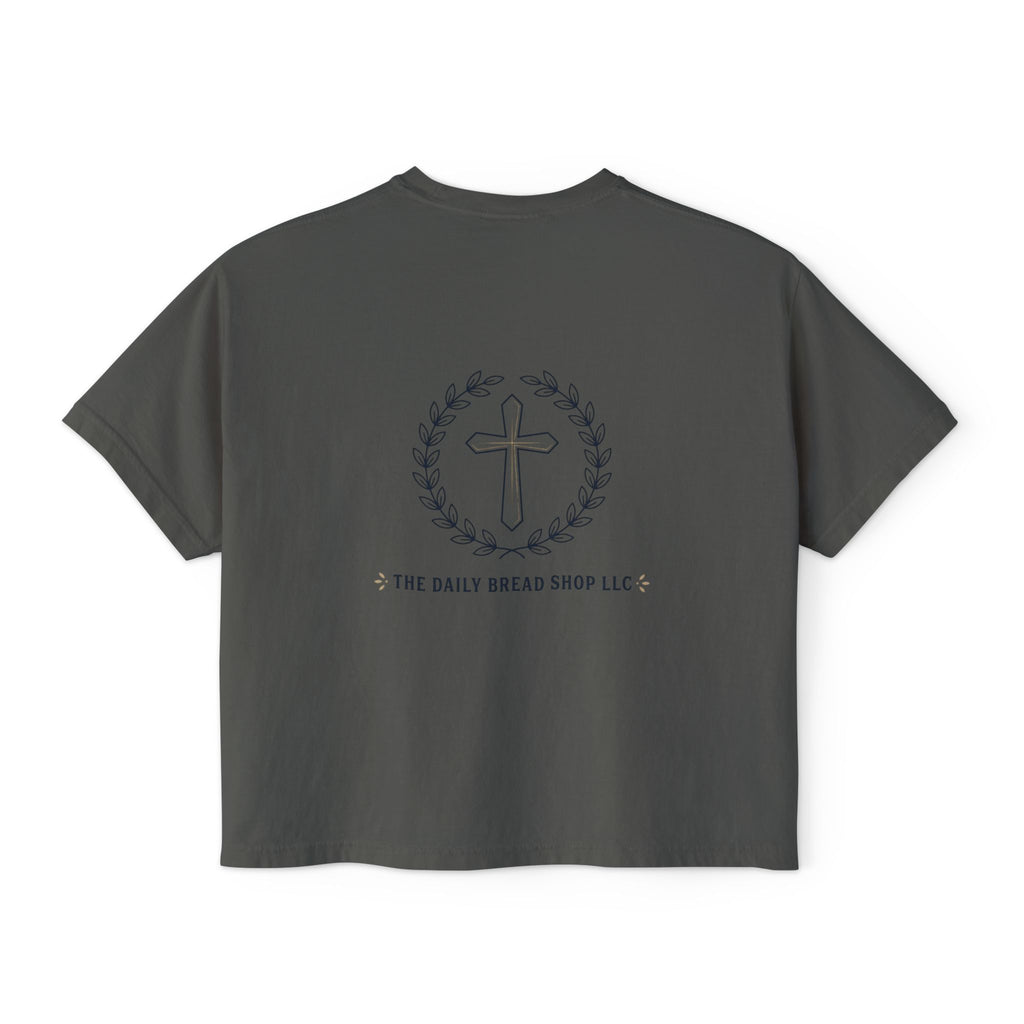 Christian Cross Boxy Tee — Write the Vision and Make It Plain KJV