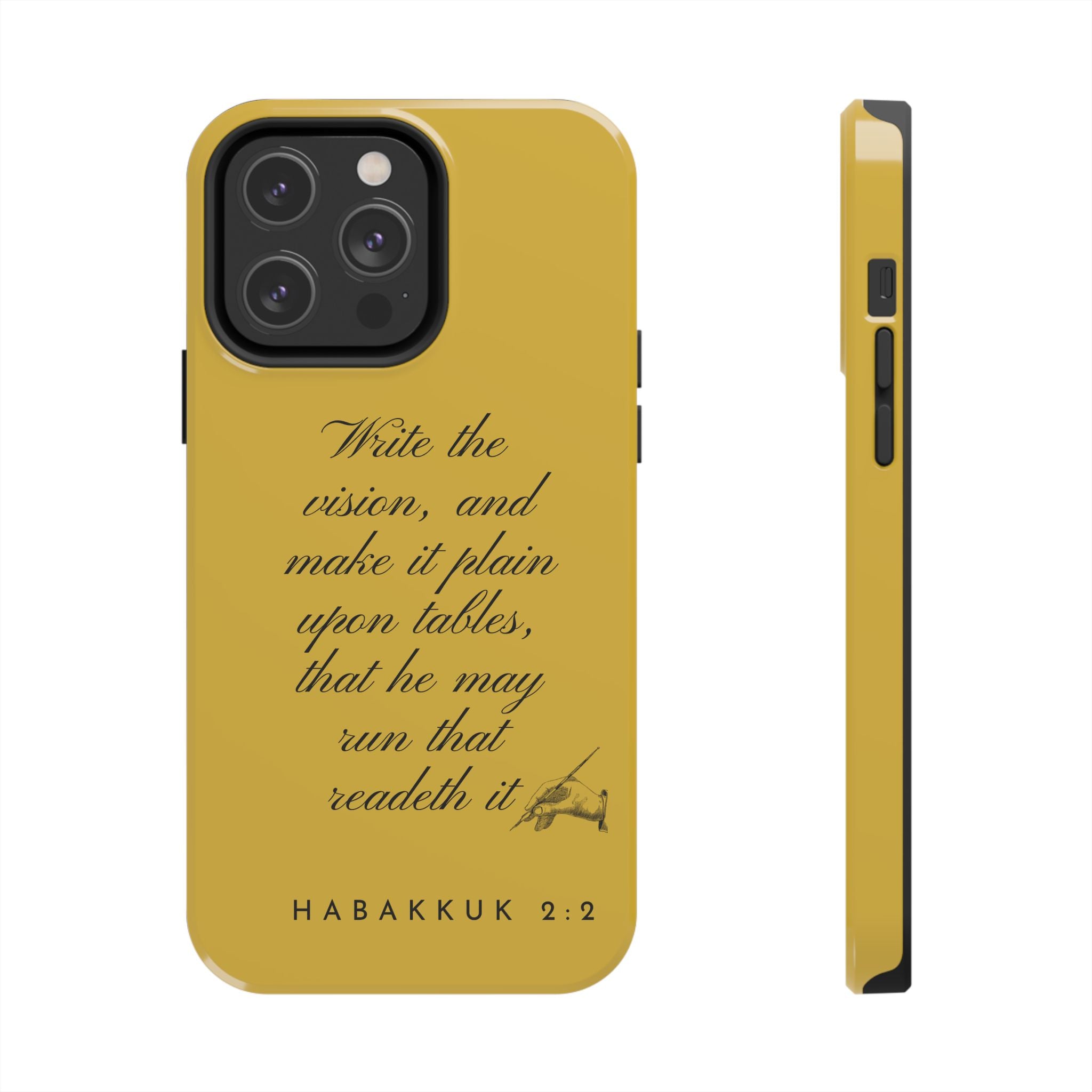 Habakkuk 2:2 Scriptural Tough Phone Case — "Write the vision" Christian Phone Cover