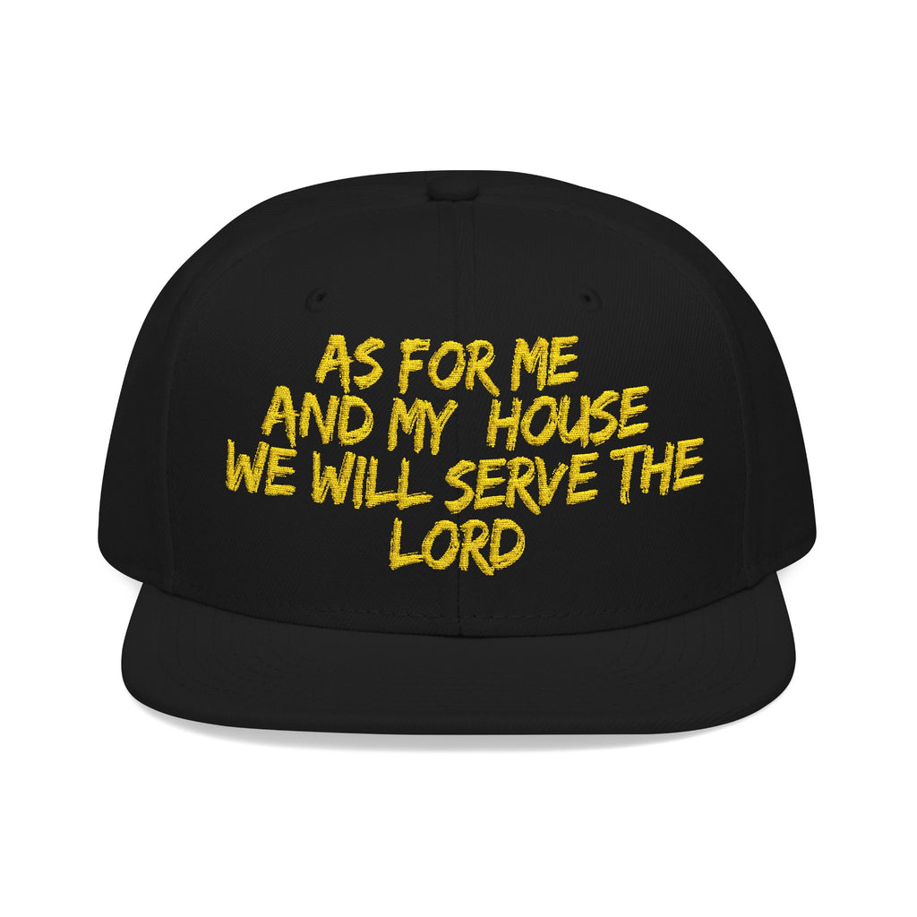Embroidered Snapback Hat — “As For Me And My House, We Will Serve the Lord” Streetwear Cap