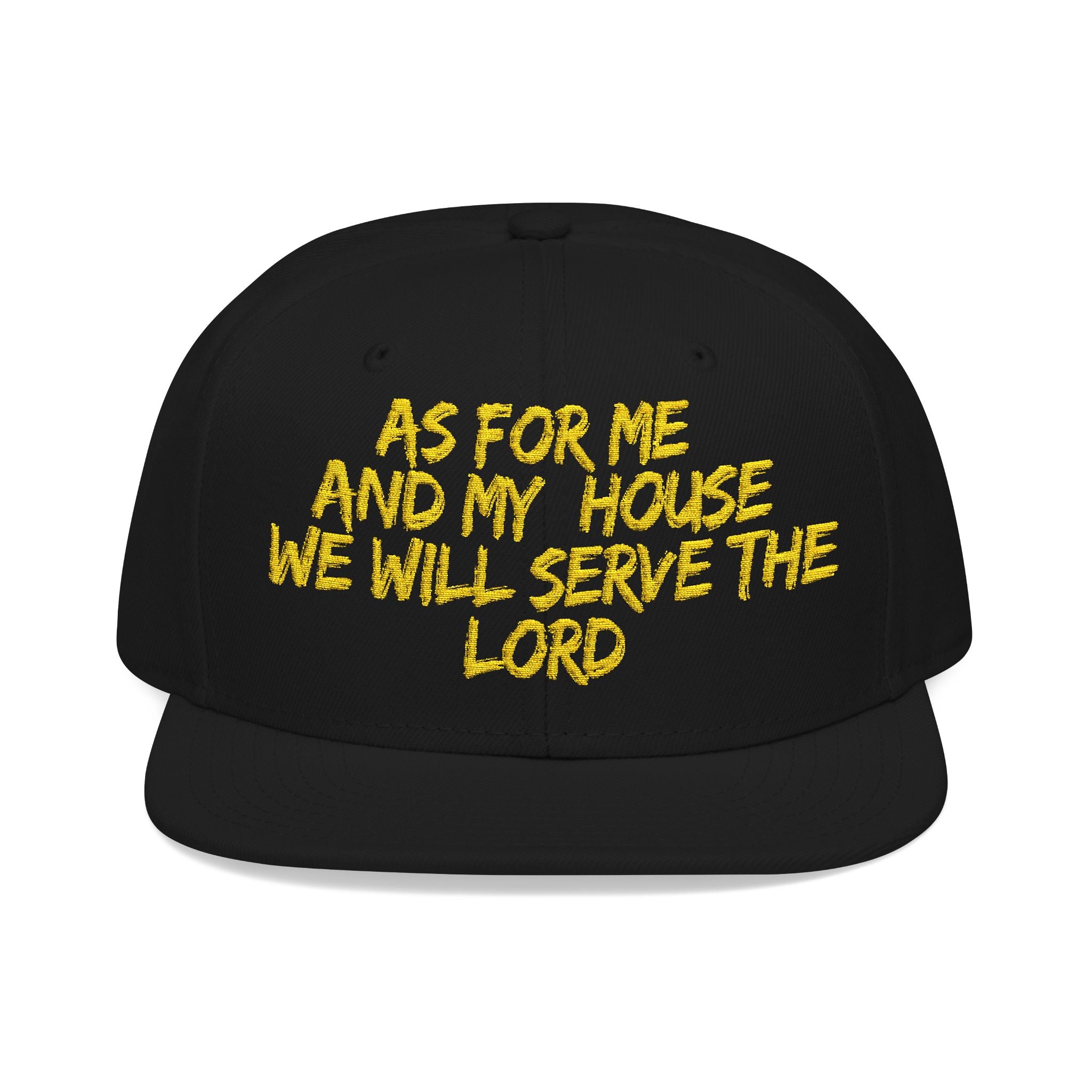 Embroidered Snapback Hat — “As For Me And My House, We Will Serve the Lord” Streetwear Cap