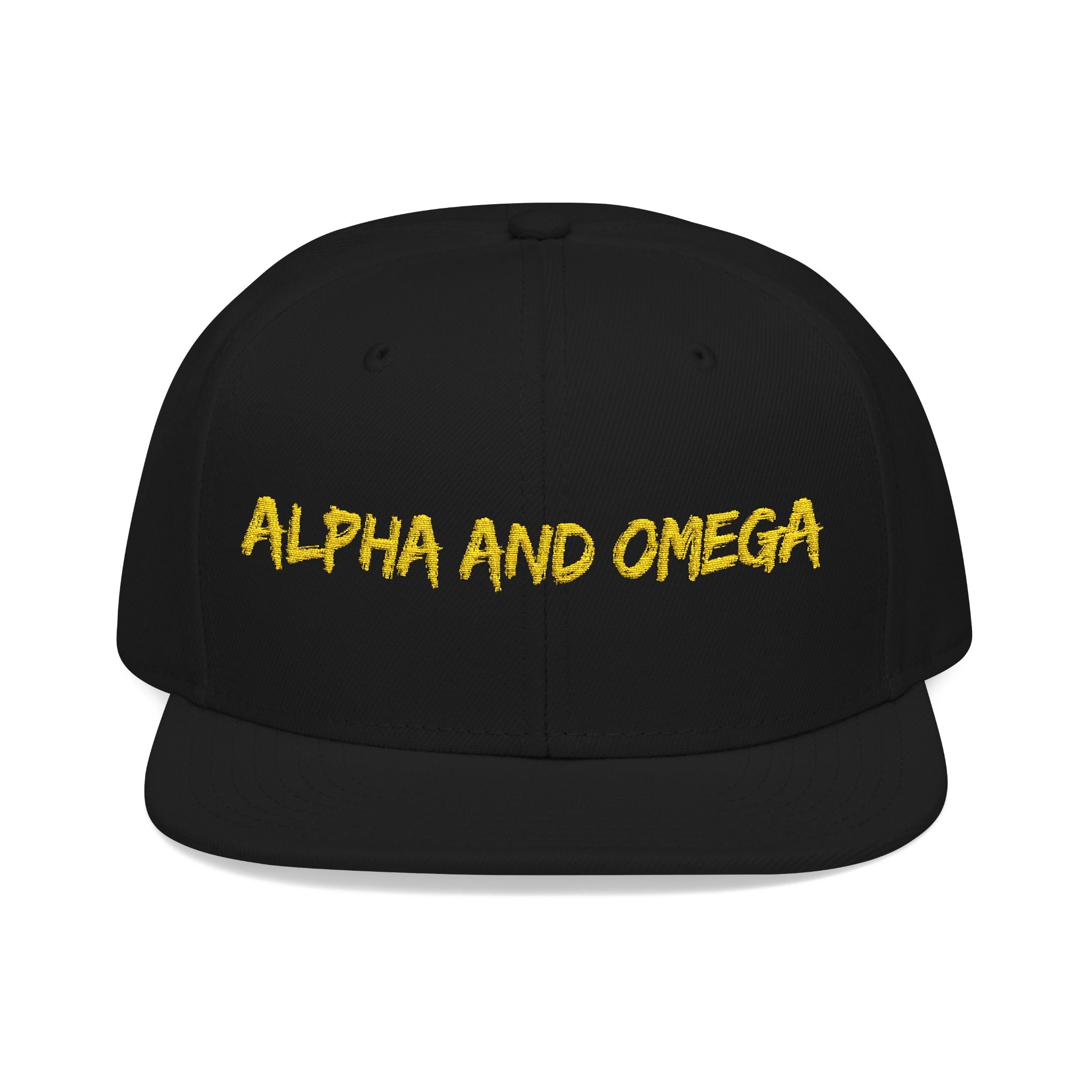 Embroidered "Alpha and Omega" Snapback Hat - Streetwear Trucker Cap