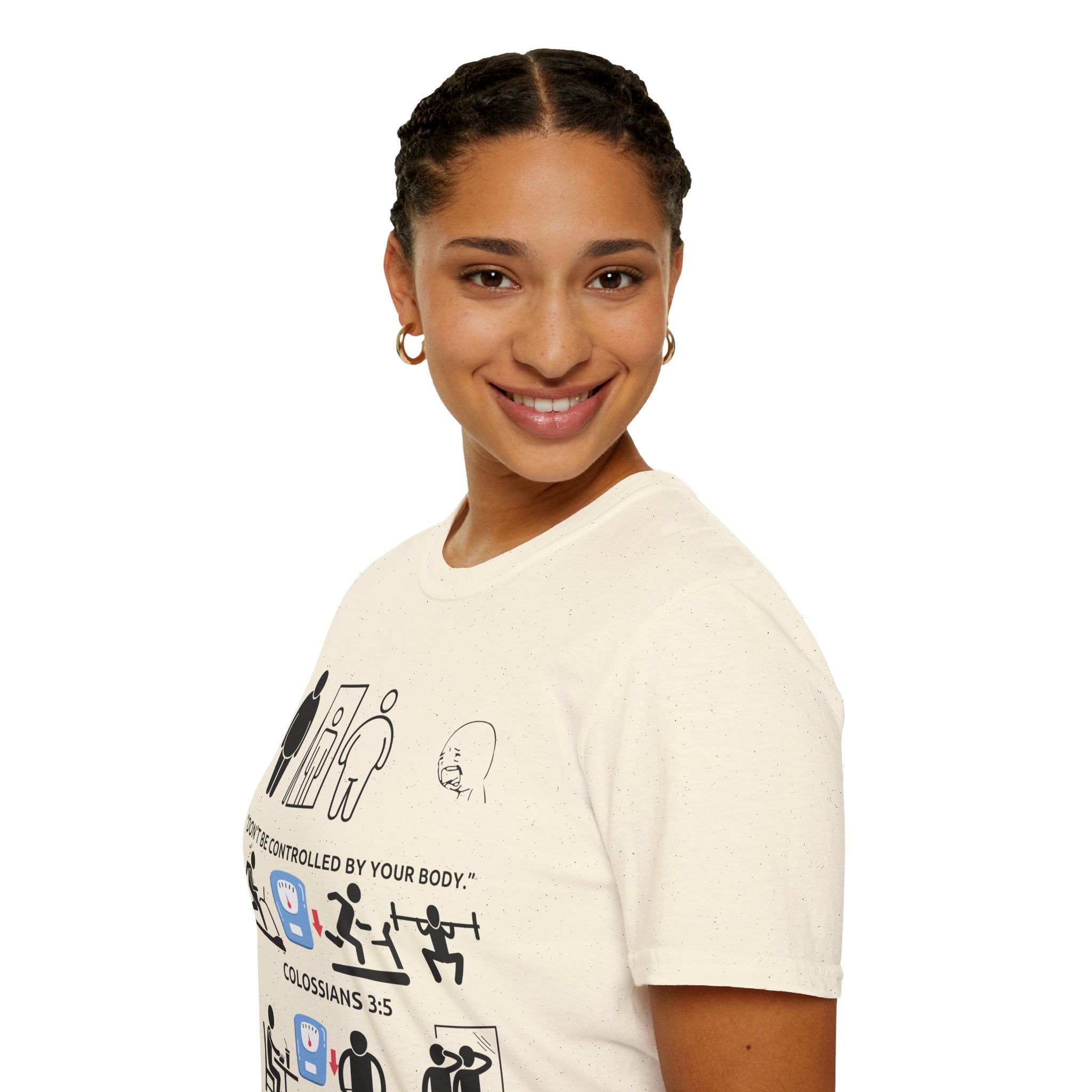 T-Shirt — “Don’t Be Controlled By Your Body” Christian Fitness Graphic