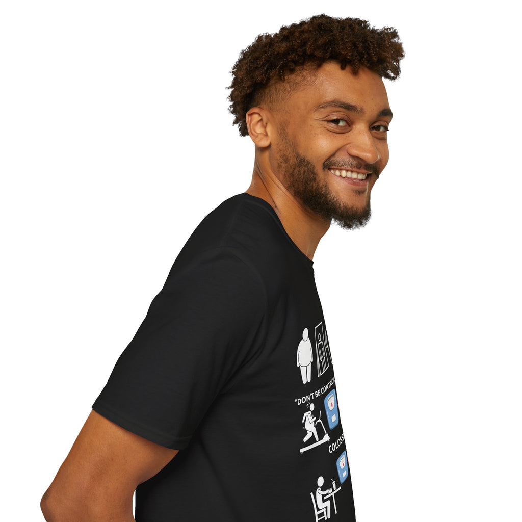 T-Shirt — “Don’t Be Controlled By Your Body” Christian Fitness Graphic