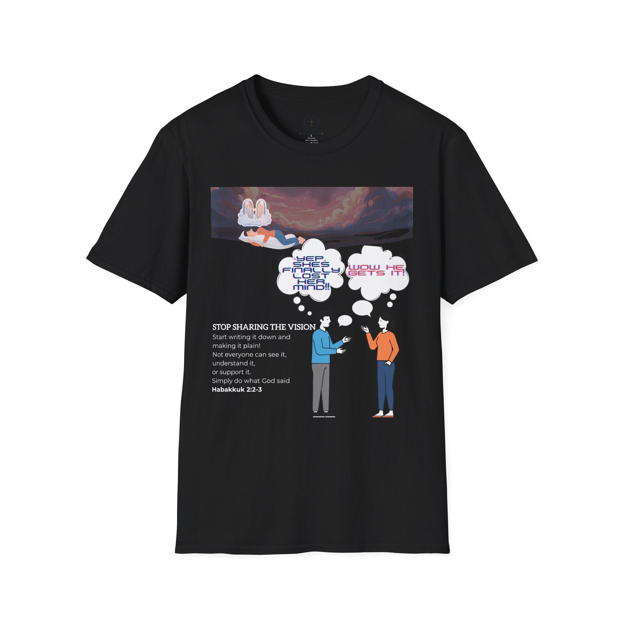 T-Shirt — 'Stop Sharing the Vision' Inspirational Conversation Graphic Tee