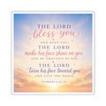 Blessing Verse Square Sticker — Numbers 6:24-26 Inspirational Faith Sticker