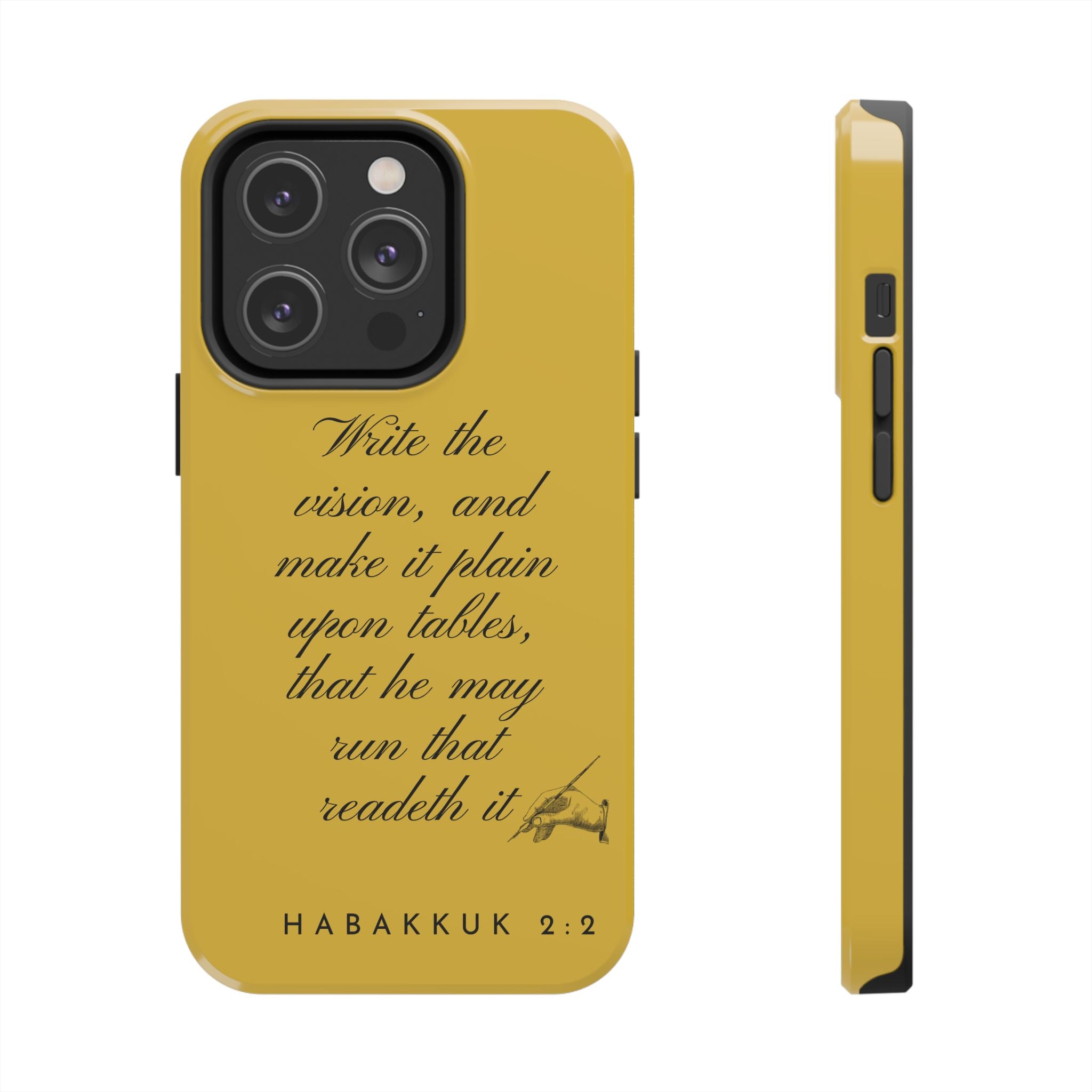 Habakkuk 2:2 Scriptural Tough Phone Case — "Write the vision" Christian Phone Cover