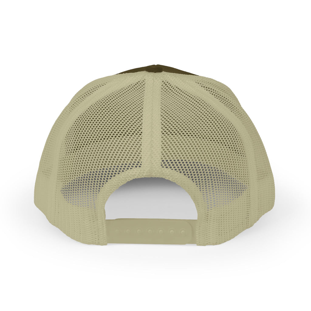 YAHWEH Gold Script Snapback Trucker Cap — Faith-Inspired Mesh Back Hat