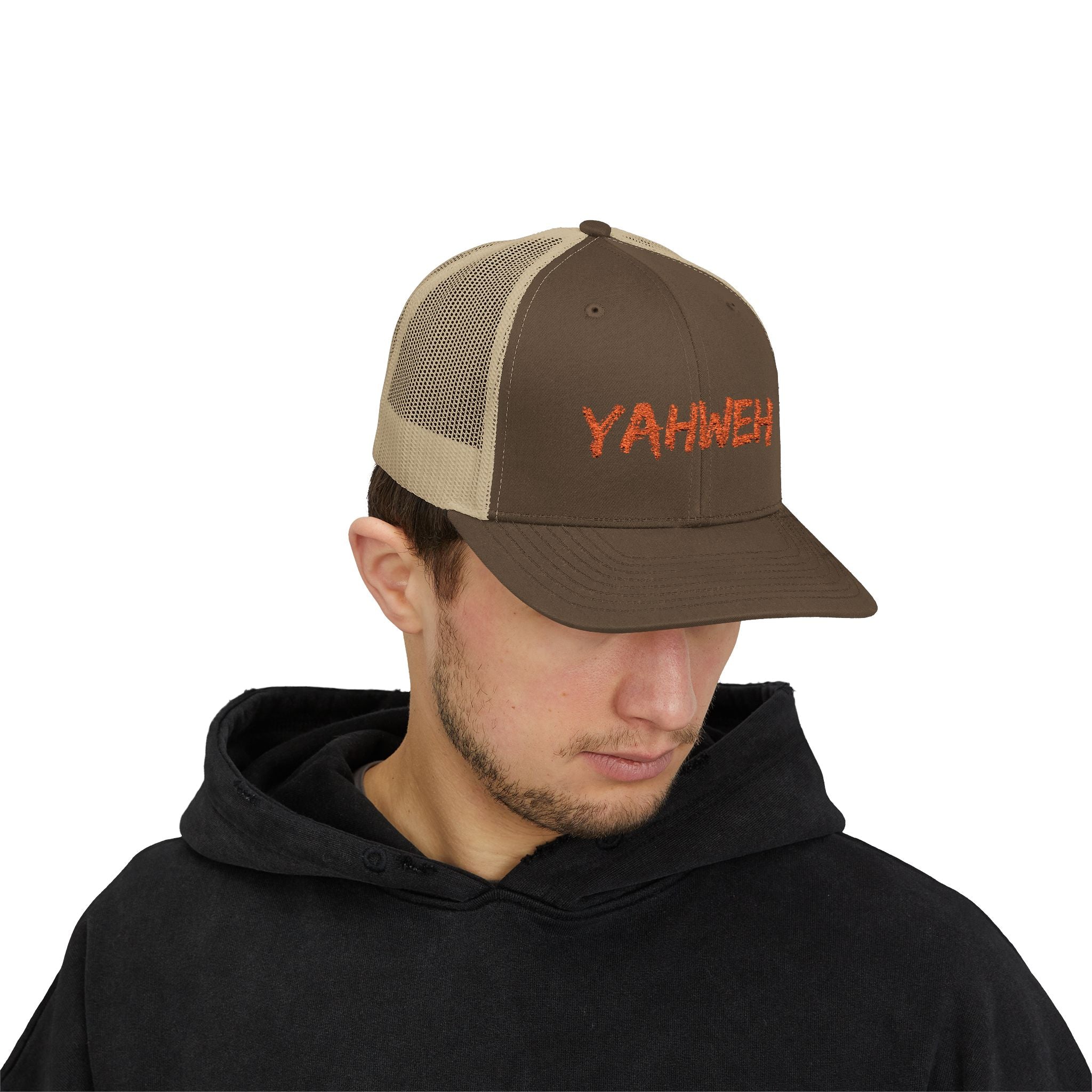Yahweh Embroidered Trucker Cap (Mesh Back)