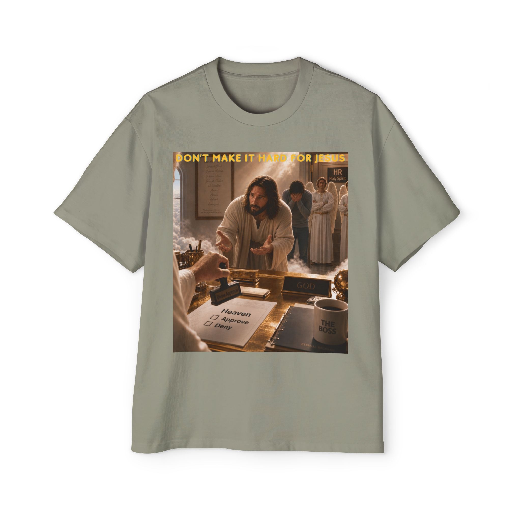 Christian Jesus Graphic Tee — "Don't Make It Hard For Jesus" Oversized Shirt