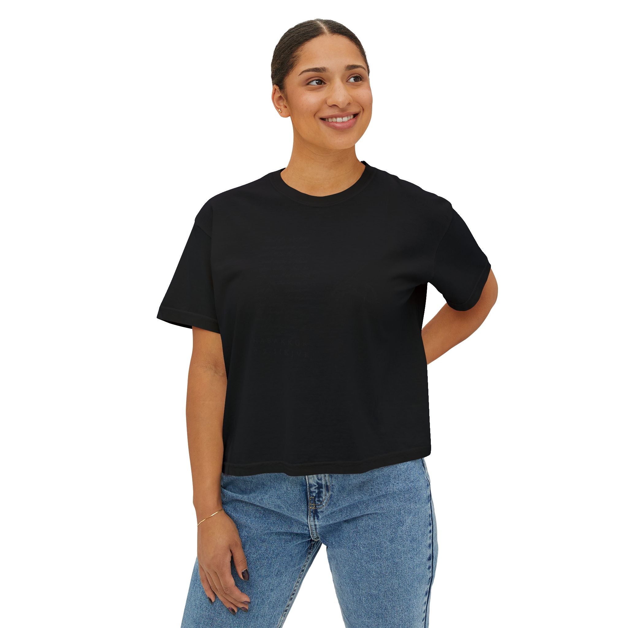Women's Christian Boxy Tee — Write the Vision and Make it Plain (KJV)