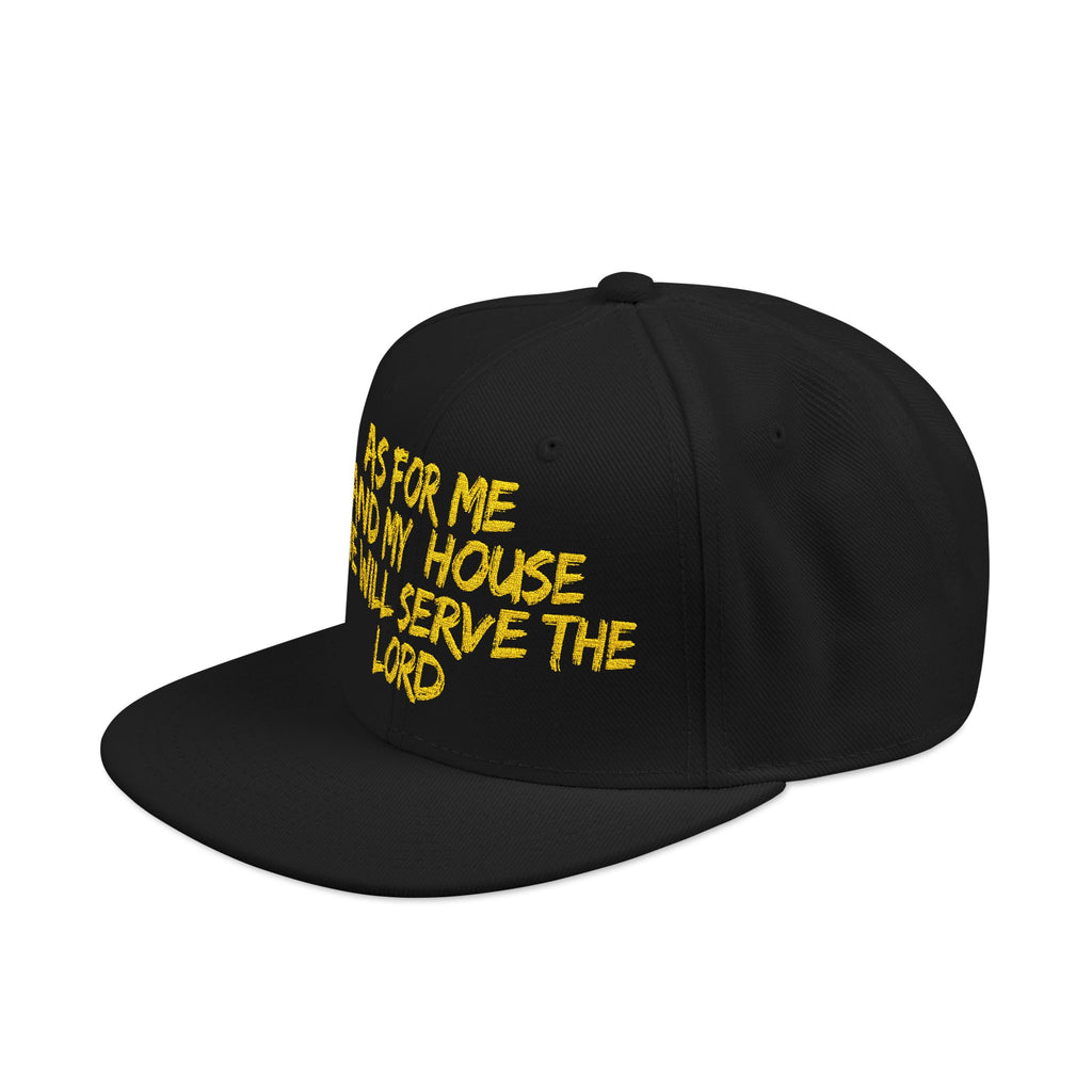 Embroidered Snapback Hat — “As For Me And My House, We Will Serve the Lord” Streetwear Cap