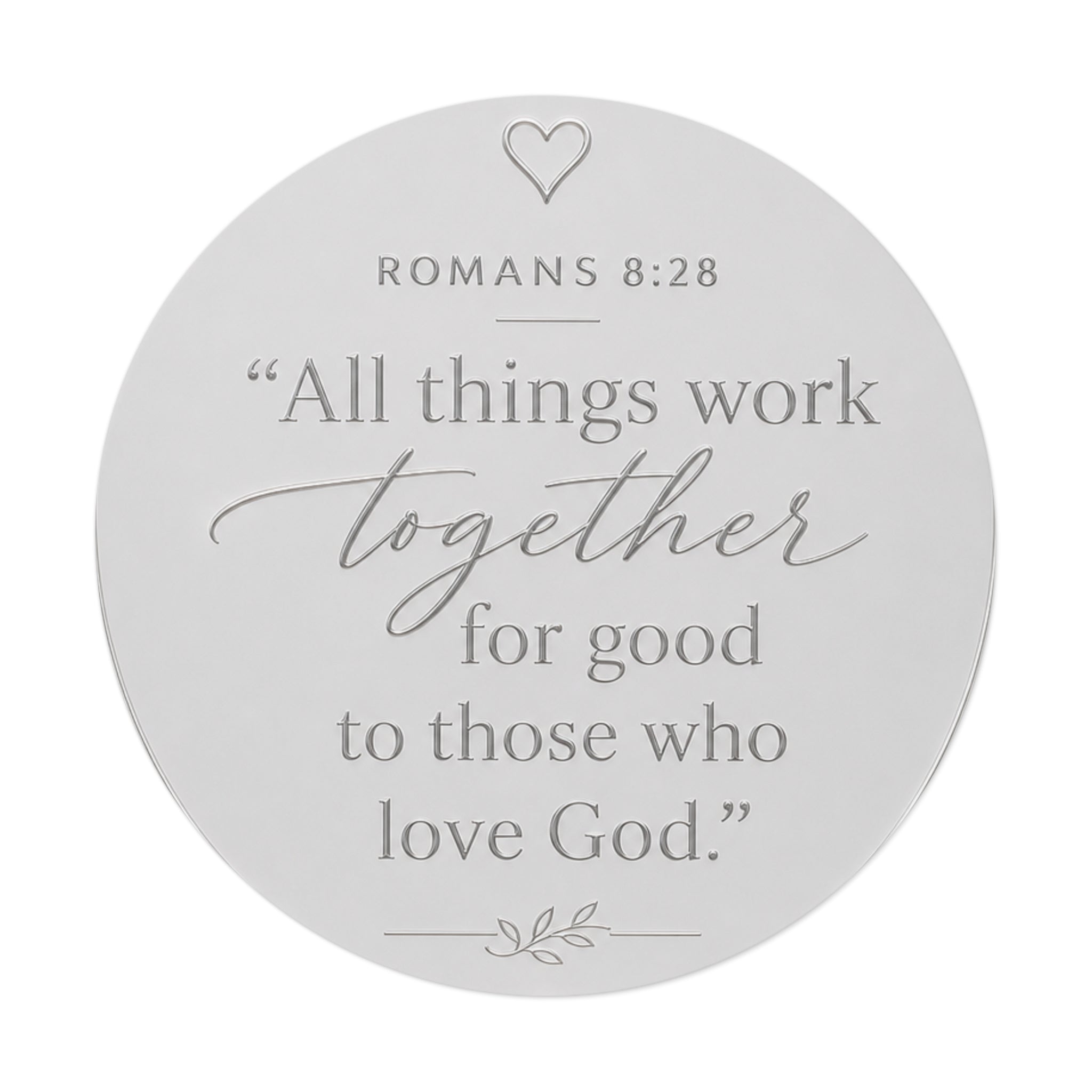 Romans 8:28 Round Vinyl Sticker — "All Things Work Together" Inspirational Christian Decal