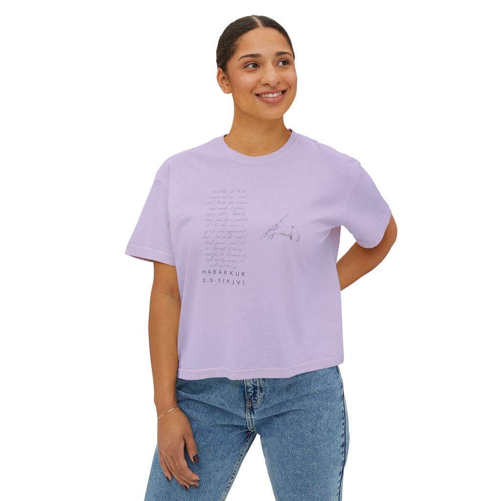 Women's Christian Boxy Tee — Write the Vision and Make it Plain (KJV)