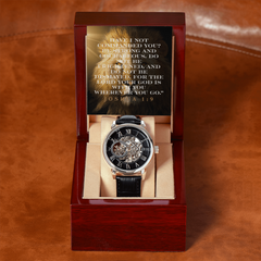 Christian Lion Watch Gift for Men – Joshua 1:9 Scripture Card | Luxury LED Wood Box