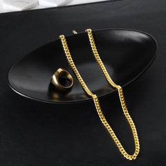 “Strong & Courageous” Cuban Link Chain | Joshua 1:9 Christian Necklace for Men