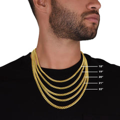 “Strong & Courageous” Cuban Link Chain | Joshua 1:9 Christian Necklace for Men